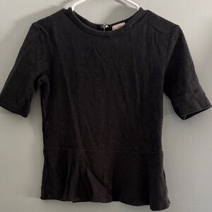 GAP Black Short-Sleeve Peplum Top